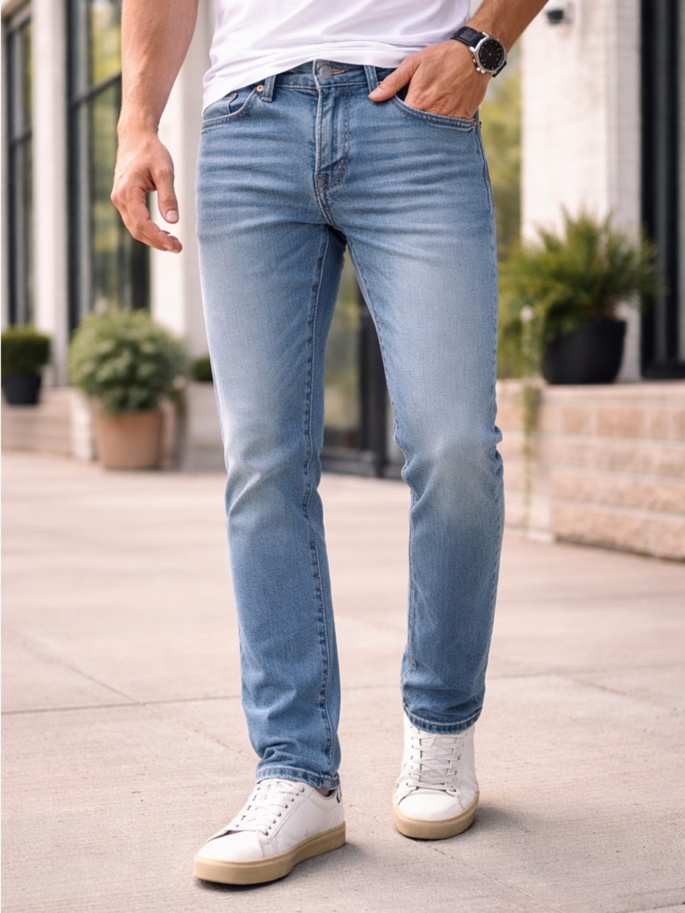 American Eagle Slim Straight Jeans Men 29x30 Medium Wash NWT Stretch